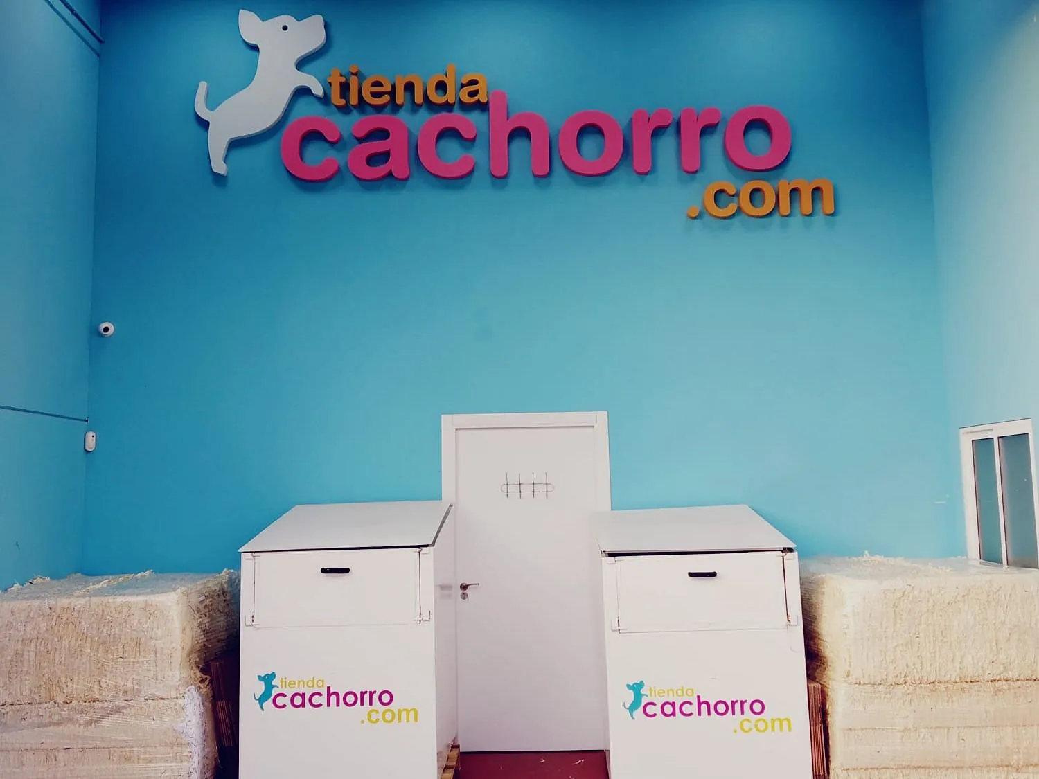 Tienda Cachorro interior tienda con rotulo web