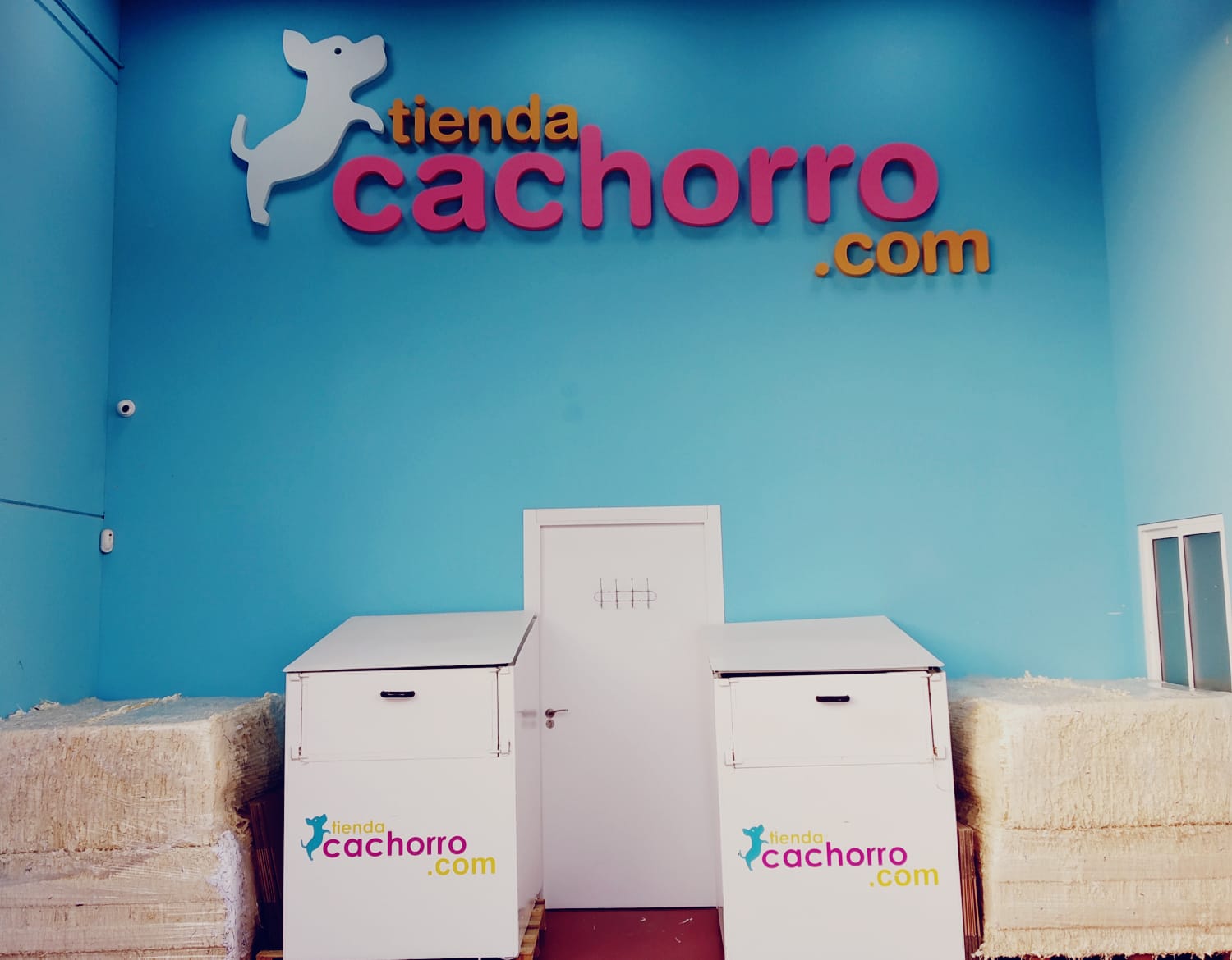 Tienda Cachorro interior tienda con rotulo web